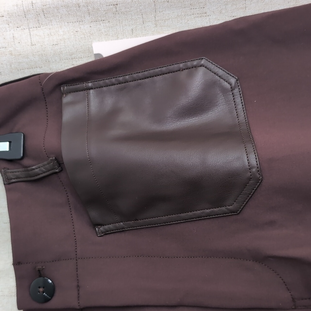Maeve The Colette Cropped Wide Leg Faux Leather Pocket Pants NWT Size 32 - Picture 4 of 7
